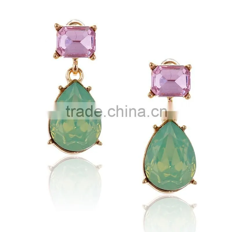 Hot Sale Designs Cheap Wholesale Fake Colored Diamond Stud earrings for Girls