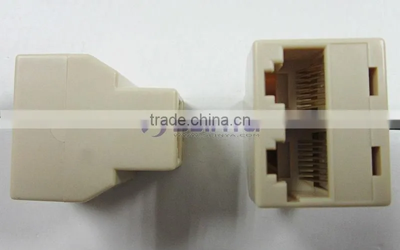 RJ45 Network Cable 1-to-2 Female-Female Spliter Coupler 8P8C