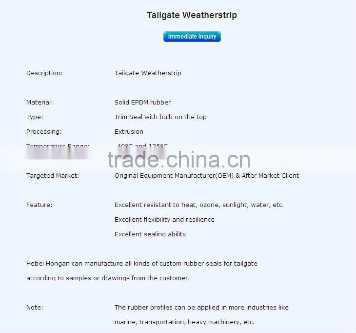 different types of Car Weather Strips/Rubber Seals/Door Seals/Trim Seals