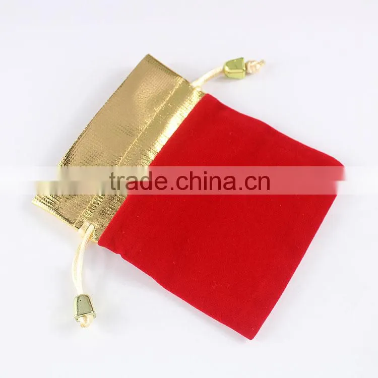 BP0706 Fashion Red Bracelet Jewelry Velvet Pouches Gift Bags, Drawstring Gift Bag Pouches