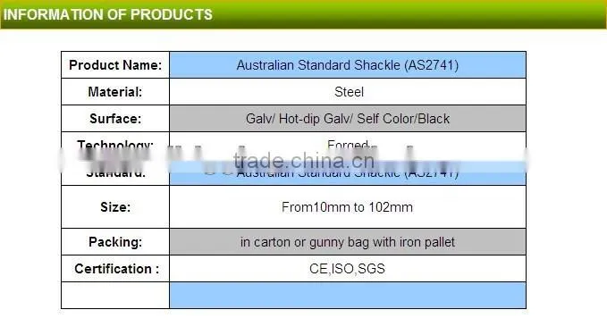 rated australian bow shackle
