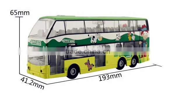 Hot selling new 7.5'' diecast bus models with sound and light for kids
