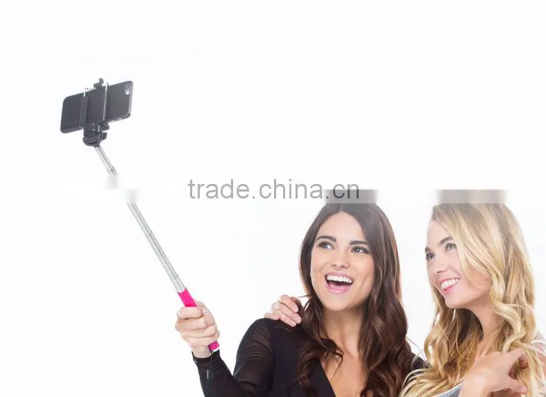 2015 new fashion selfie stick with remote and bluetooth