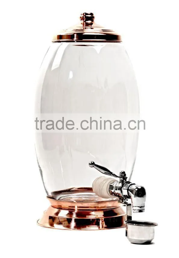 Glass Honey Jar With Faucet, Spigot Jars for Honey, Footed Glass Jar with Lid for Honey and Liquids, Glass Honey Dispensers