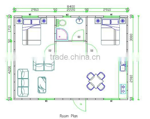 Modern qualified structure Prefabricated Modular Houses with 2 Bedroom