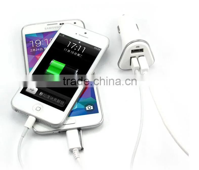Three USB Port Quick Charge Car Charger For Smart Phones And Tablets With Good Quality And Durability Use