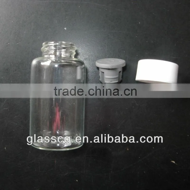 Glass bottle with rubber stopper and screw plastic cap for sale paypal accept