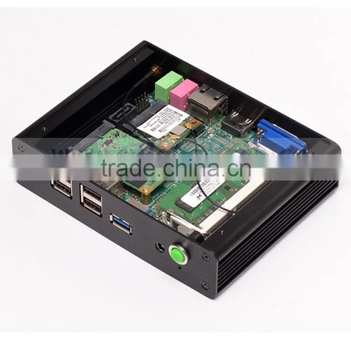 Fanless NUC Bay Trai M Intel Celeron Dual Core N2810 2.0Ghz Mini pc Portable Computer VGA HD MI Dual Display DHL Free Shipping