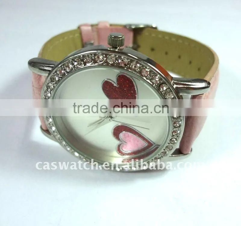 Heart pattern girlish watch