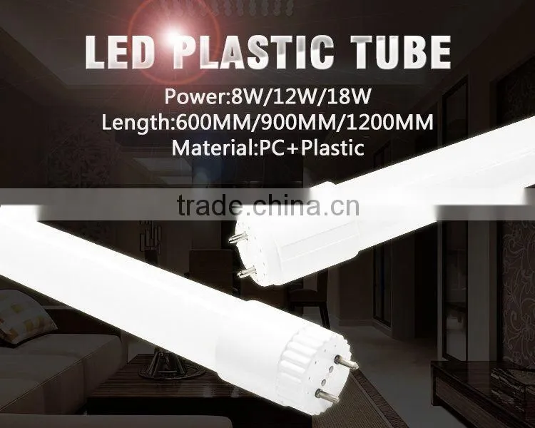 led lights T8 plastic tube 85-265V t8 led tube 1200mm 18w