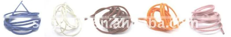 3mm 100% cotton light blue leather shoelace