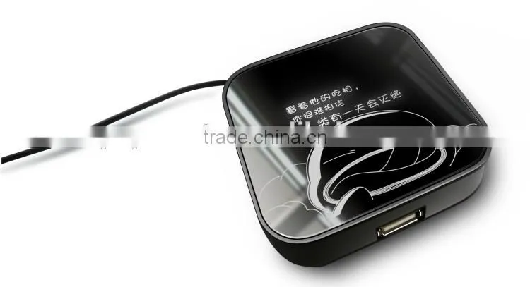 Computer led logo 4 port usb hub with mirror as promotional gift