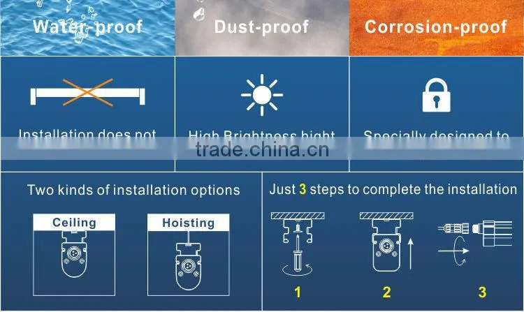 Corrosion-proof 120lm/w outdoor t8 led batten fittings 40w for boat lighting