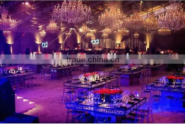 wedding crystal chandelier tables,wedding crystal glass dining tables