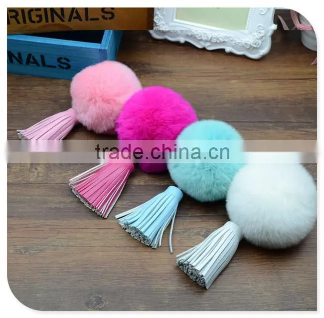 Luxury Fur Pom Pom Keychain,Bunny Fur Keychain,Fur Ball Keychain