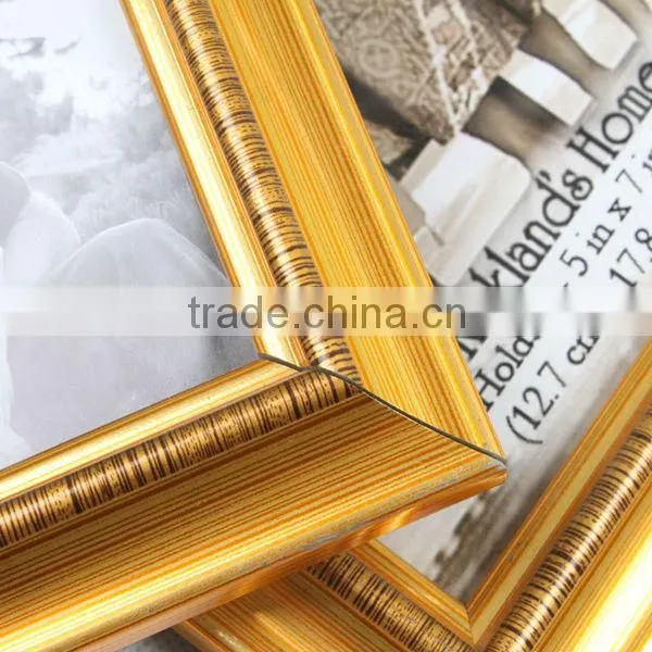 Wood gold photo picture frame