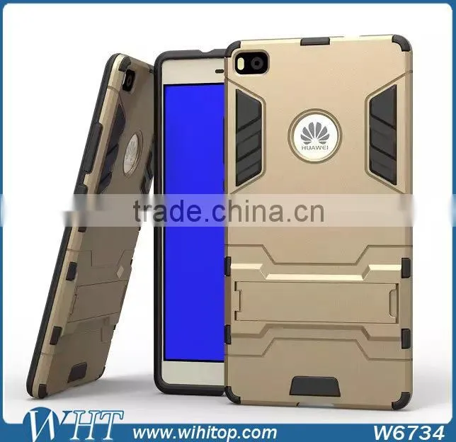 For Huawei P8 Phone Case, TPU PC Hybrid Armor Stand Mobile Phone Case for Huawei P8