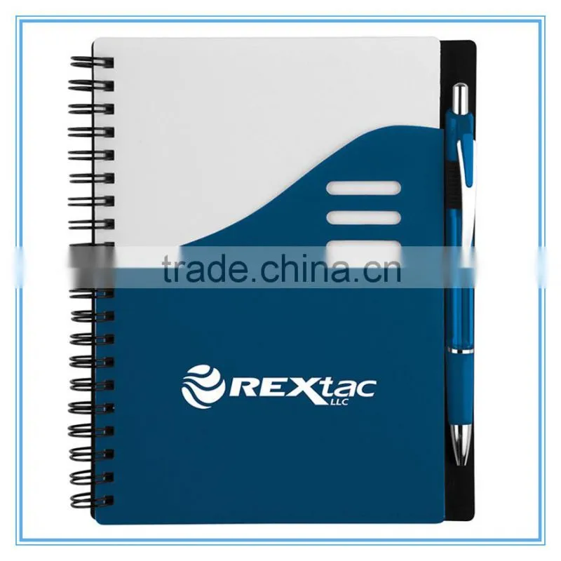 PP note book with pen,promotion cheap notebook, custom bulk notebooks
