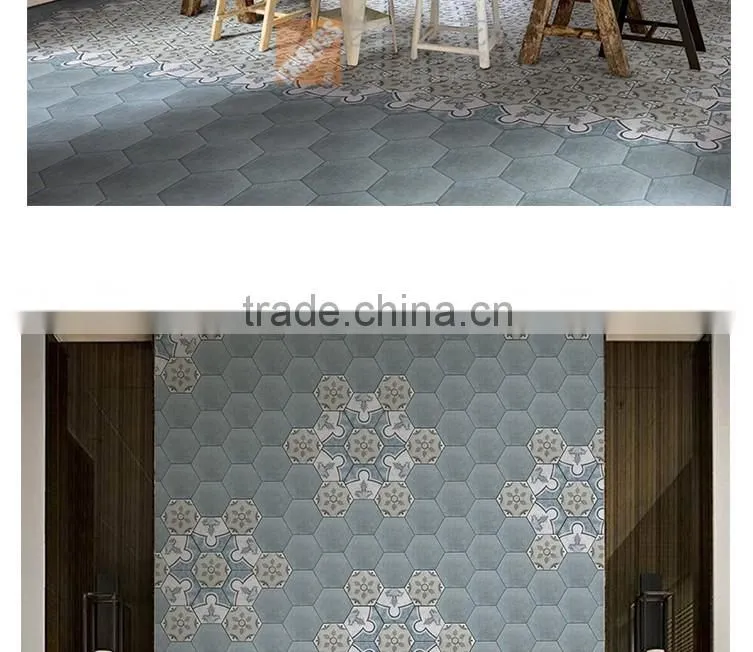 100*200*175mm hexagon mosaic tile poecelain floor tile kitchen bathroom wall tile