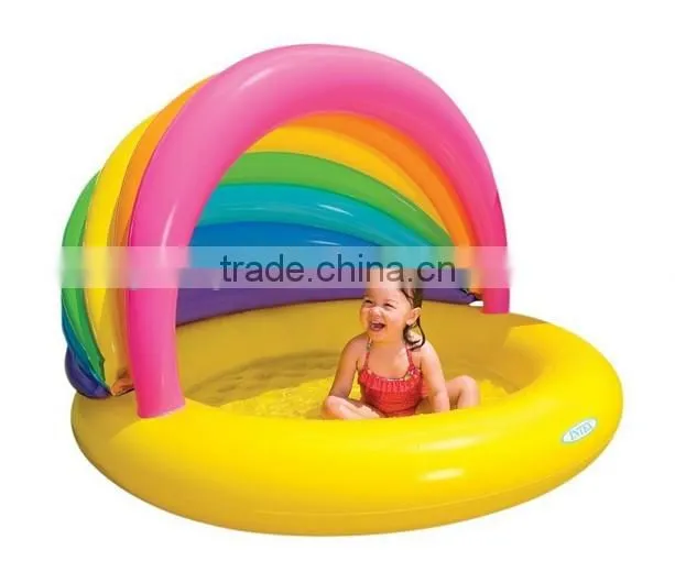 children rainbow inflatable play pool water pool with sunshade