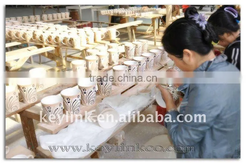 beautiful ceramic coffee set by handpainted