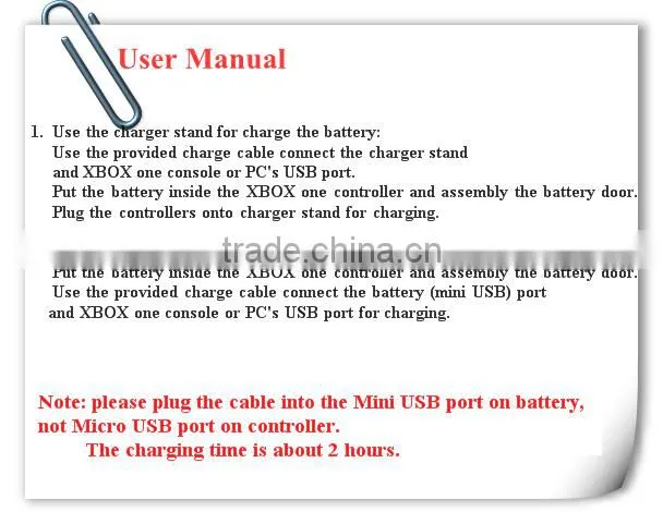 2pcs 700mAh batteries controller charger for XBOX1