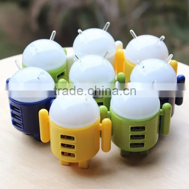 Cheap funny cute robot 3 ports usb 2.0 hub for promotions