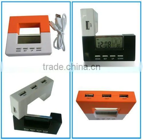 2.0 4 port usb clock hub