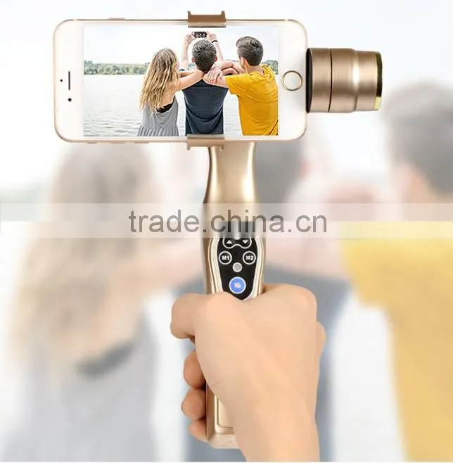 Multi-function 2 Axis Handheld Steady Gimbal PTZ Camera Mount for all Smart Phones within 5" Screen