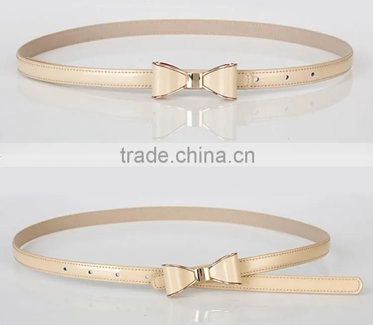 Fashion bowknot ladies belts in different color,china supplier in good quality