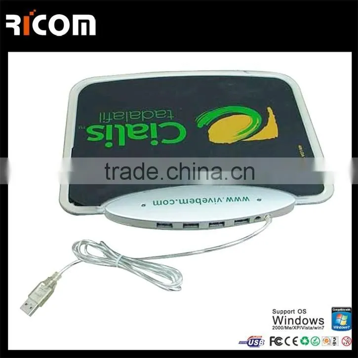 printed usb mouse pad with hub,speaker mouse pad with usb hub--MP208
