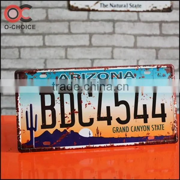 15x31cm Embossed vintage tin signs License plate