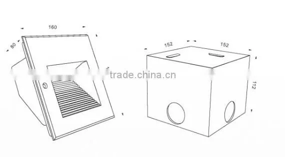 2015 Outdoor lighting 6W square recessed LED stair light