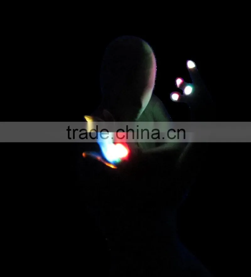 2016 Glow in the dark white led gloves for concert,light gloves led