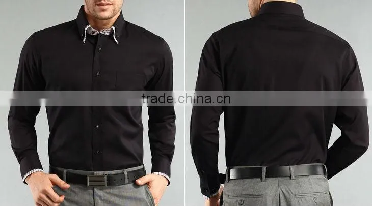 2013 hot comfortable long sleeves black business dress shirts