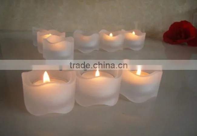 frosted glass tealight candle holder