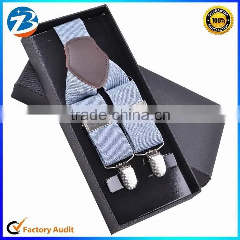 High Quality Real Leather Men Stretchable Suspender Promotional Gift Can Print Your Own Logo