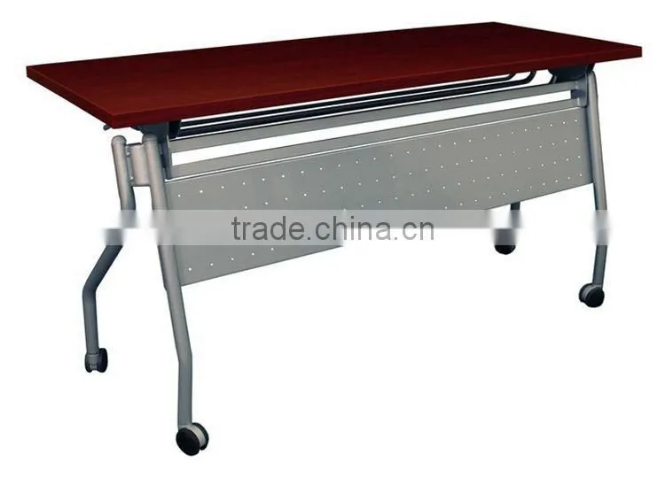 Custom Shape Printed Ergonomic Modern Manual Height Adjustable Table