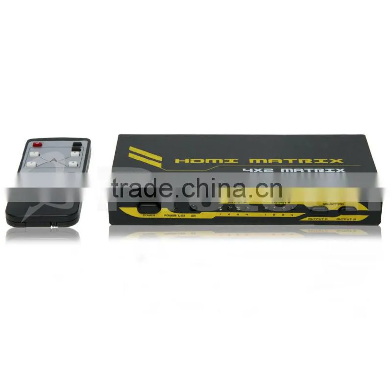 hdmi switch splitter 4x2 AUDIO COAX SPDIF out PET0402A