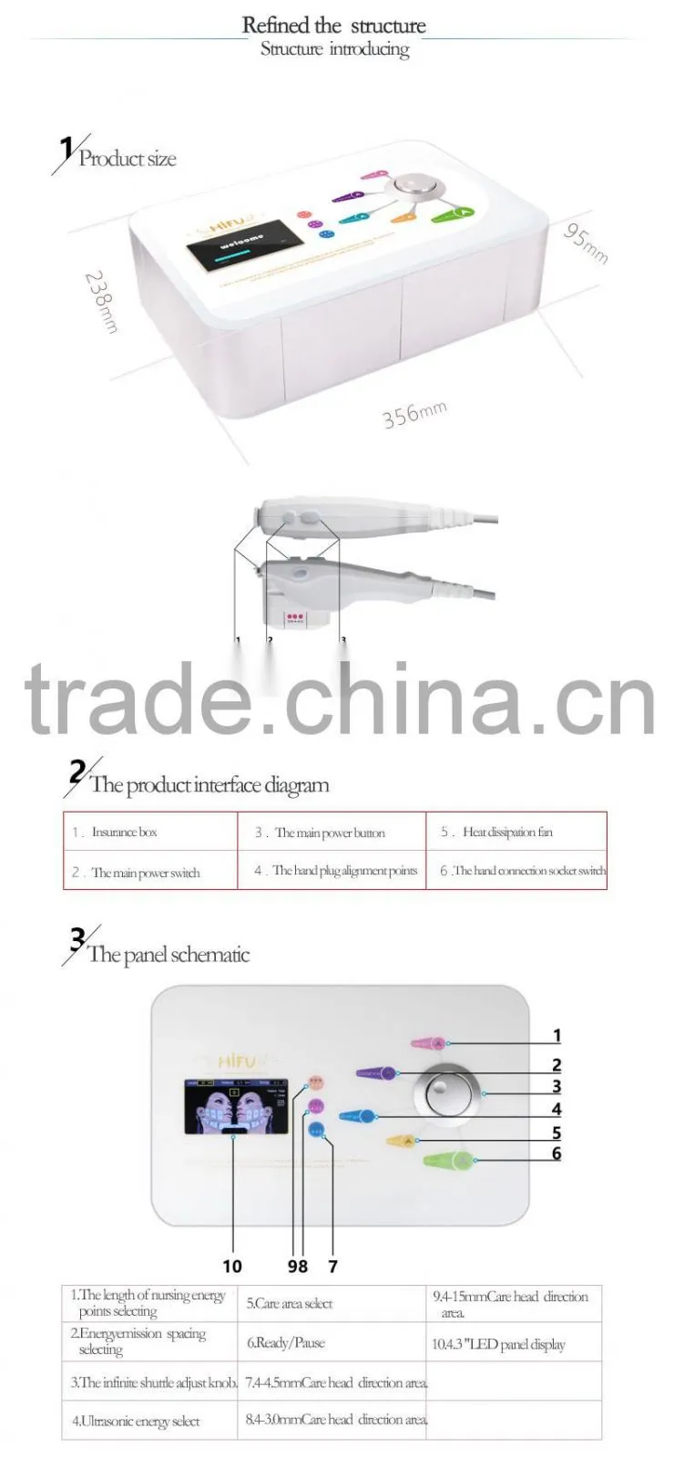 2016 Professional HIFU High Intensity Focused Ultrasound Hifu Machine for Face Lift