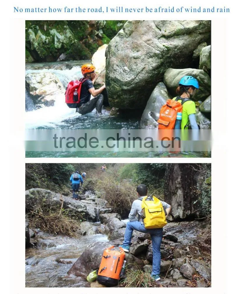 22 Liter Waterproof Backpack For Hiking Waterproof Foldable Backpack 500D PVC Tarpaulin Camping Backpack