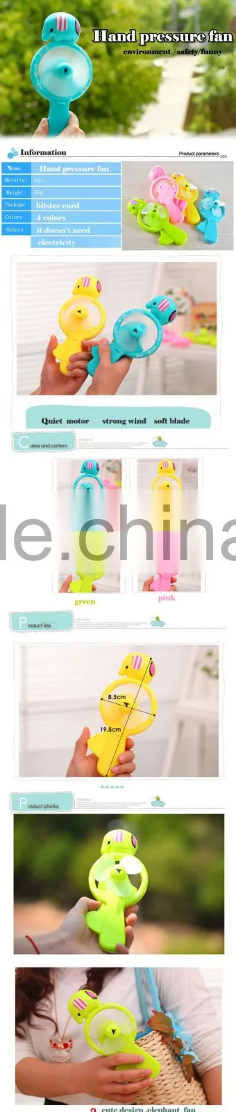 Summer toy plastic personal windy hurricane fan