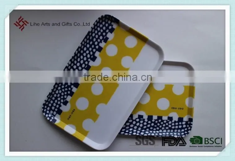 Personal logo print rectangle shape plastic melamine cooking plate