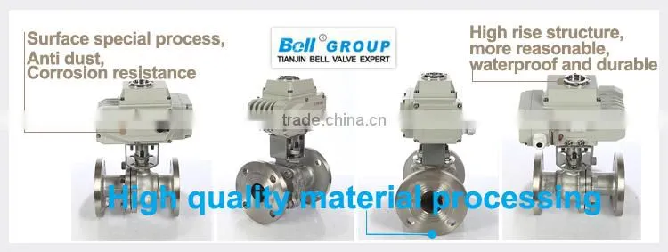 electric actuated 304 ss full bore ball valve