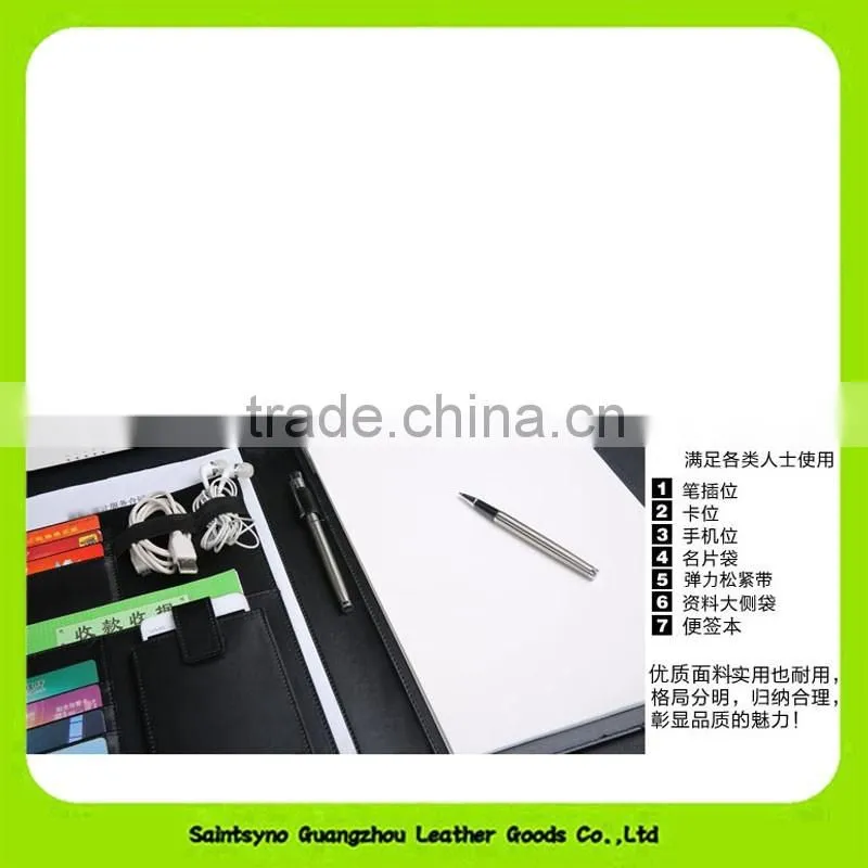 16044 Good quality custom logo genuine leather document holder