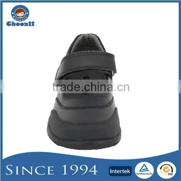 Top Grade Girls Black Action Leather School Kids Shoes Children