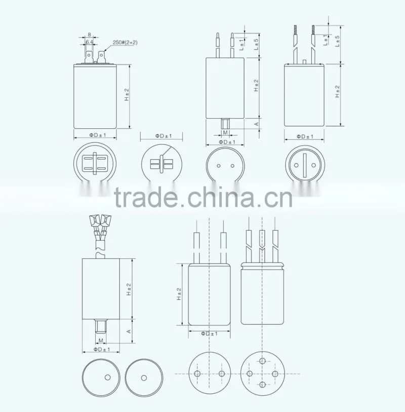 cbb60 sh motor capacitor 250vac 50/60hz 25/70/21
