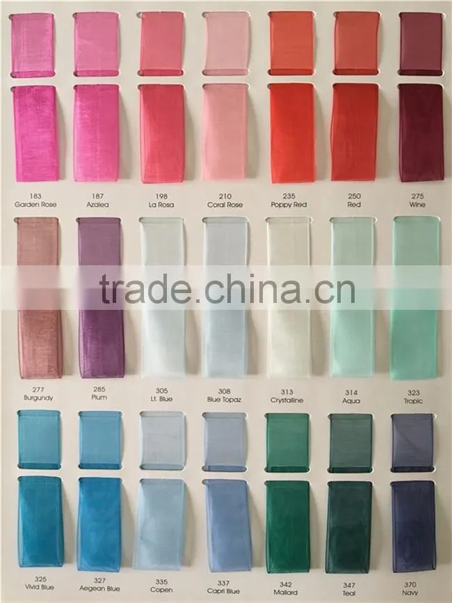 Factory Direct Sale Sheer Organza Ribbon 100% Polyester Organza Ribbon 100% Nylon Sheer Organza Ribbon