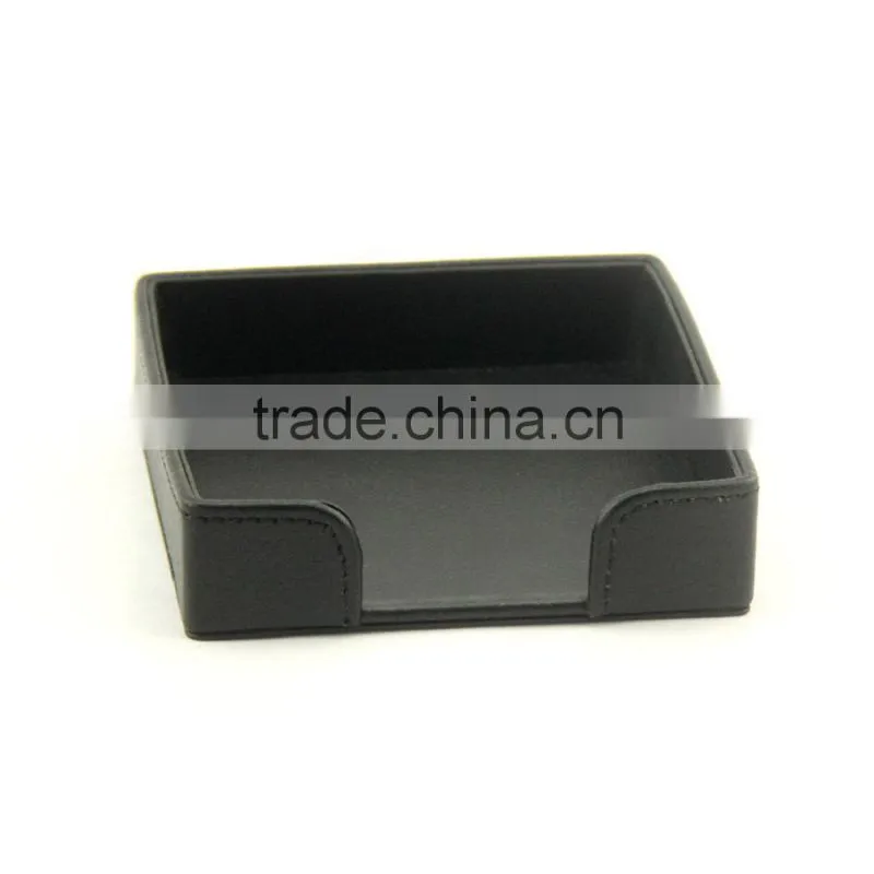 Black square PU leather coaster sets