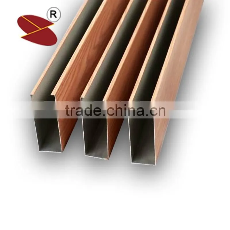 Hotel Cafeteria Ceiling Interior Design of Aluminum U-Tube Tiles